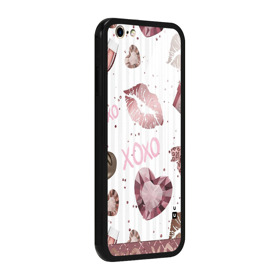 Wine Lip xoxo Glass Back Case for iPhone 6 6S