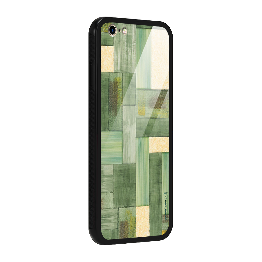 Wooden Green Texture Glass Back Case for iPhone 6 6S
