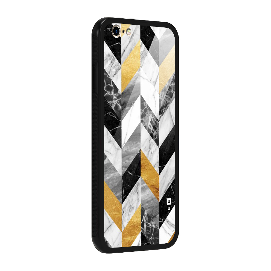 Yellow Grey Marble Glass Back Case for iPhone 6 6S