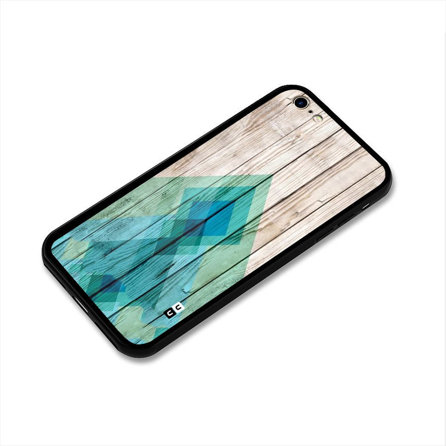 Abstract Green And Wood Glass Back Case for iPhone 6 6S