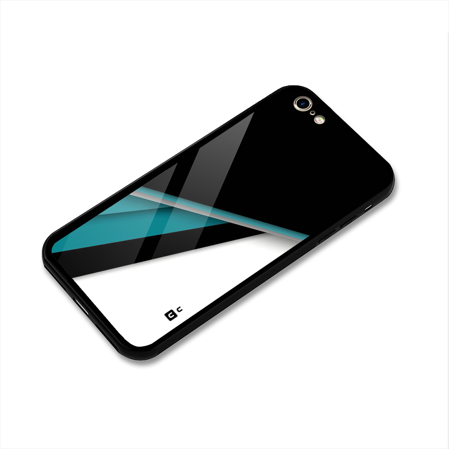 Abstract Lines Of Blue Glass Back Case for iPhone 6 6S