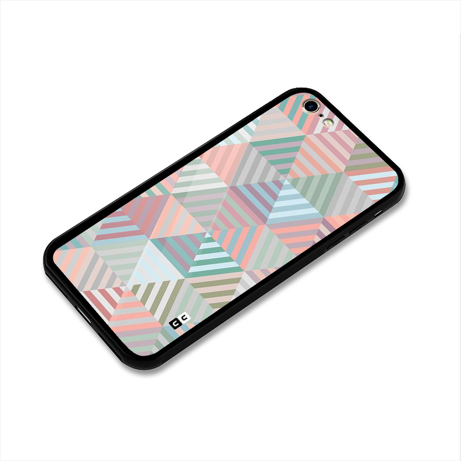 Abstract Triangle Lines Glass Back Case for iPhone 6 6S