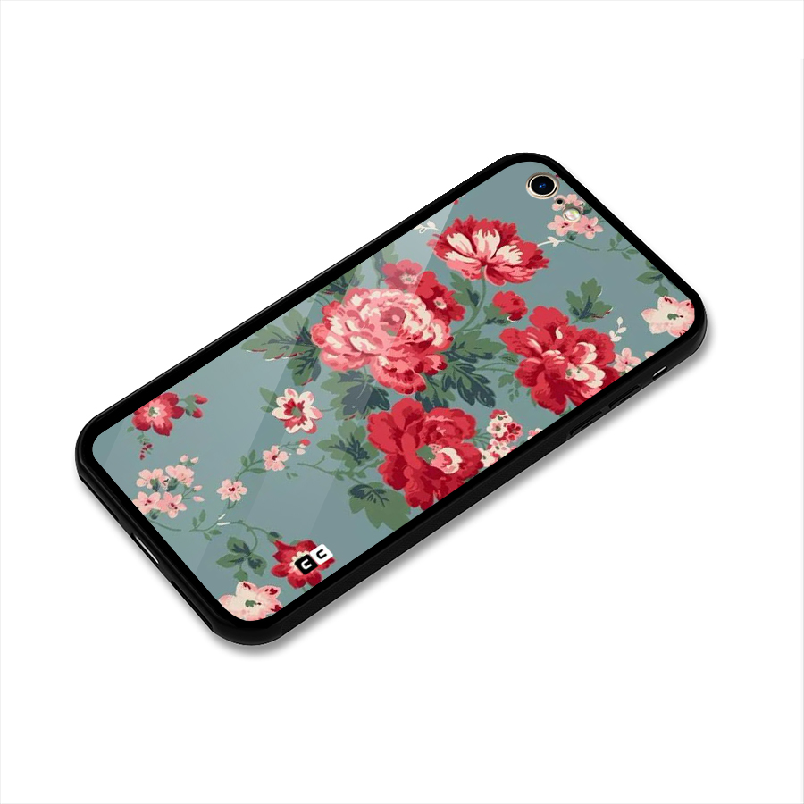 Aesthetic Floral Red Glass Back Case for iPhone 6 6S