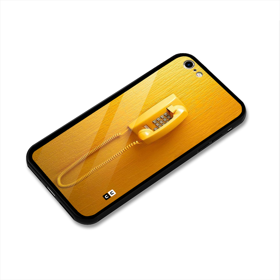 Aesthetic Yellow Telephone Glass Back Case for iPhone 6 6S