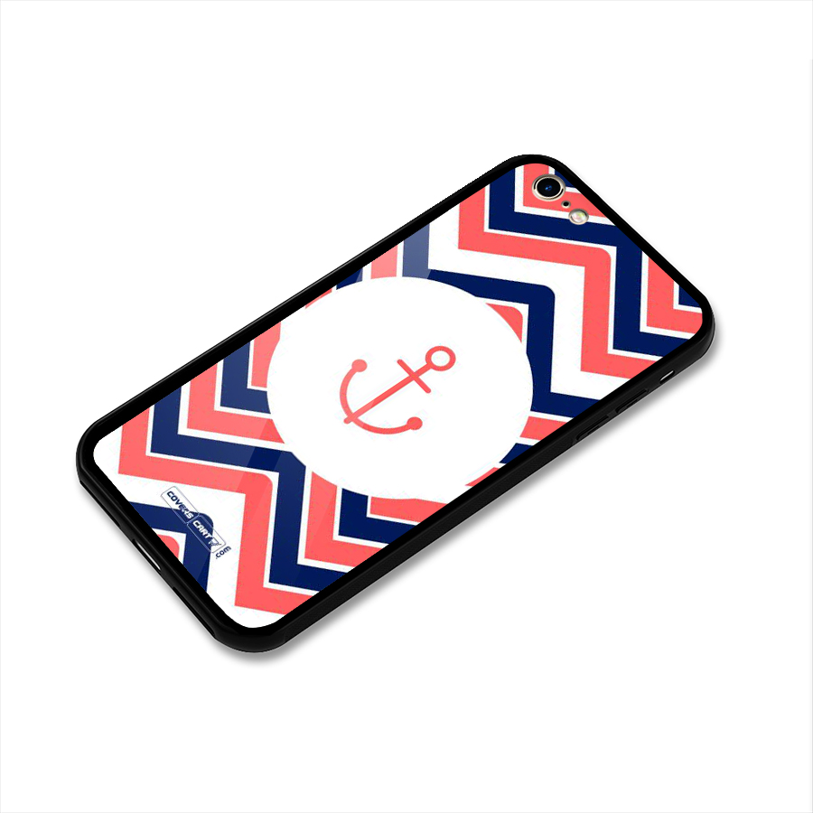 Anchor Zig Zag Glass Back Case for iPhone 6 6S