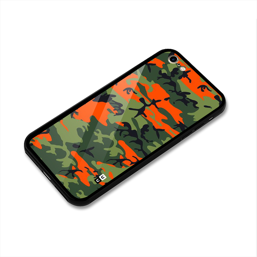 Army Pattern Glass Back Case for iPhone 6 6S
