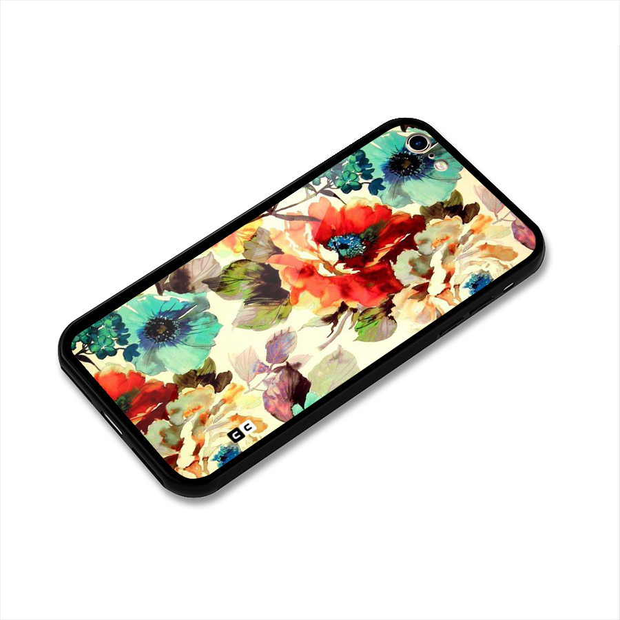 Artsy Bloom Flower Glass Back Case for iPhone 6 6S