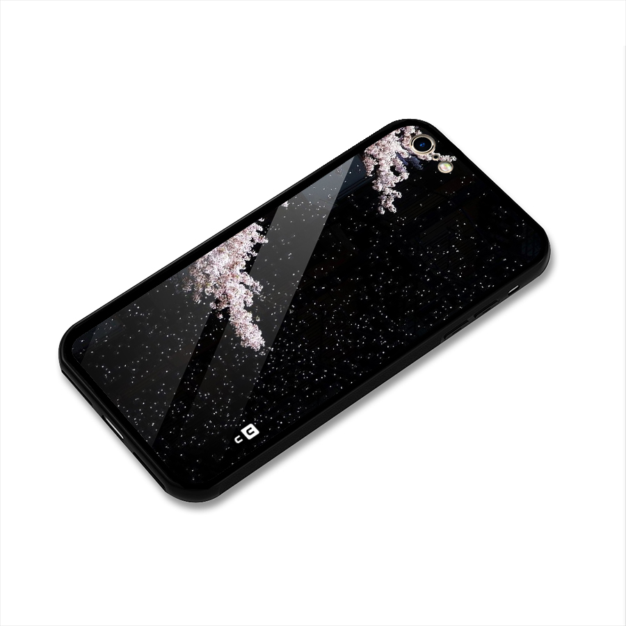 Beautiful Night Sky Flowers Glass Back Case for iPhone 6 6S