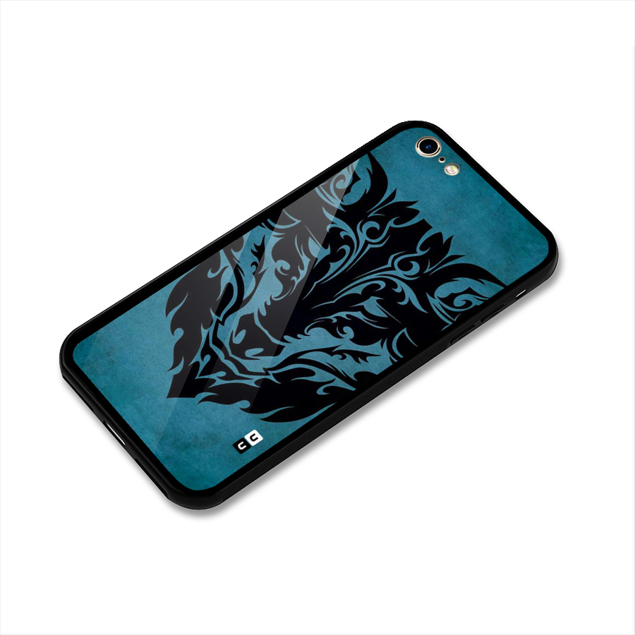 Black Artistic Wolf Glass Back Case for iPhone 6 6S