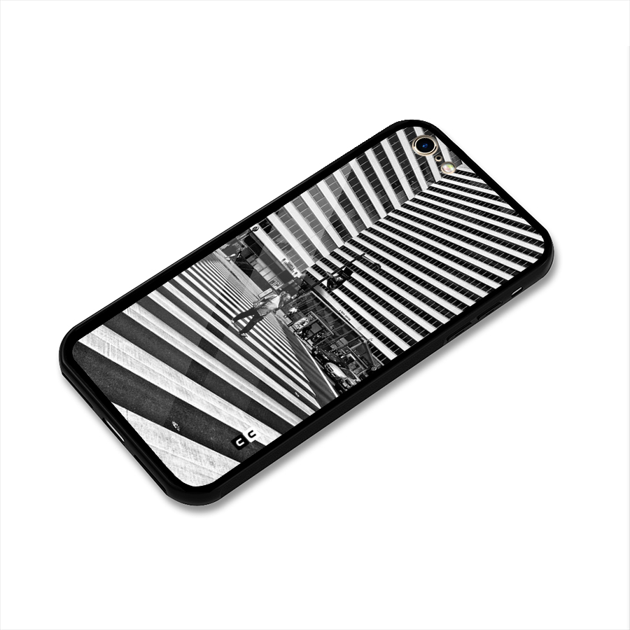 Black White Perspective Glass Back Case for iPhone 6 6S