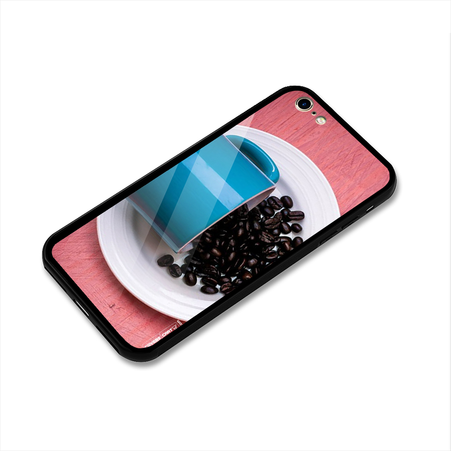 Blue Mug And Beans Glass Back Case for iPhone 6 6S