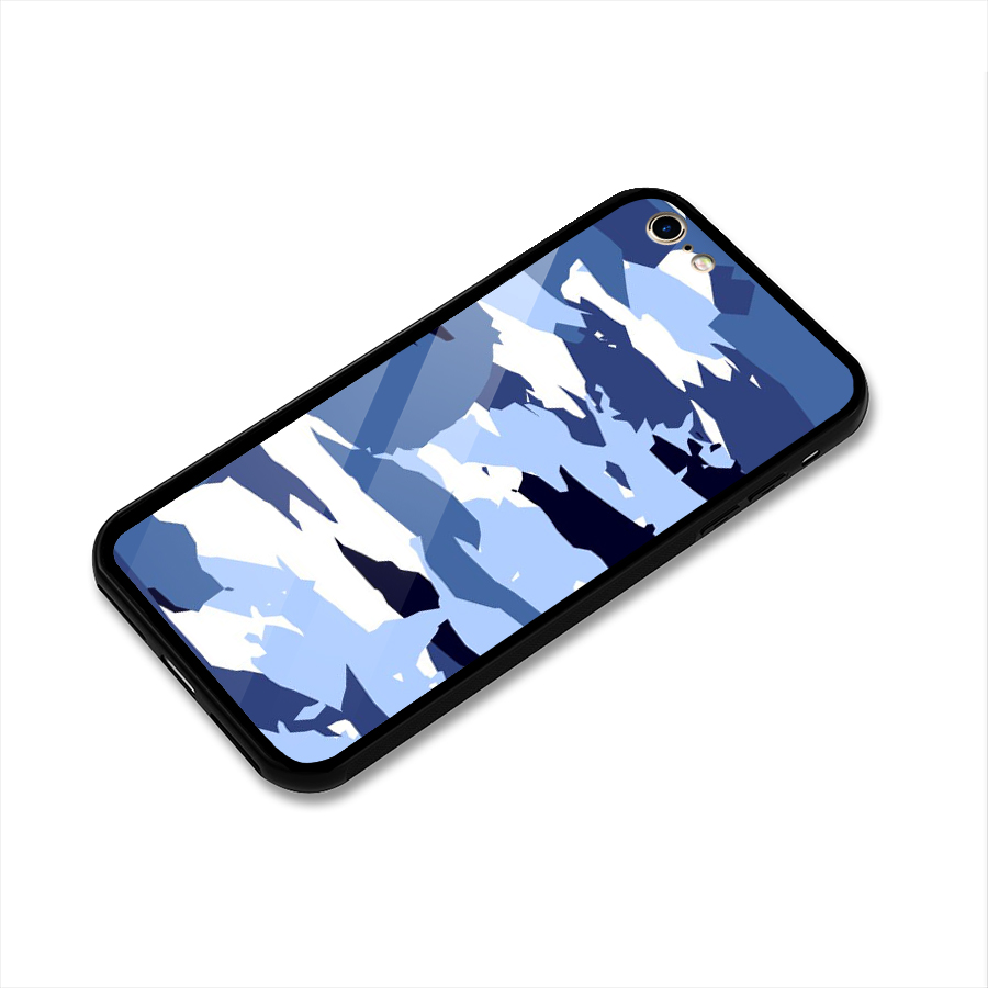 Blue White Canvas Glass Back Case for iPhone 6 6S