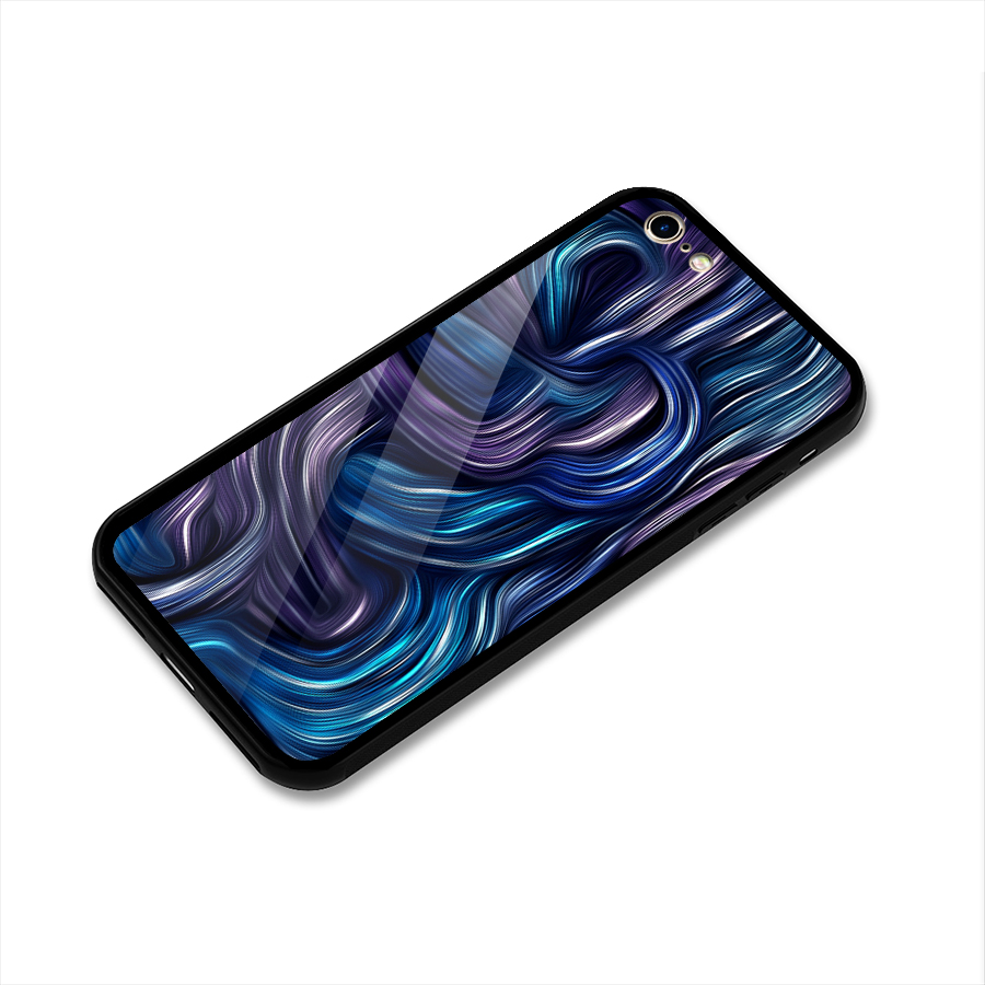 Blue and Purple Oil Paint Glass Back Case for iPhone 6 6S