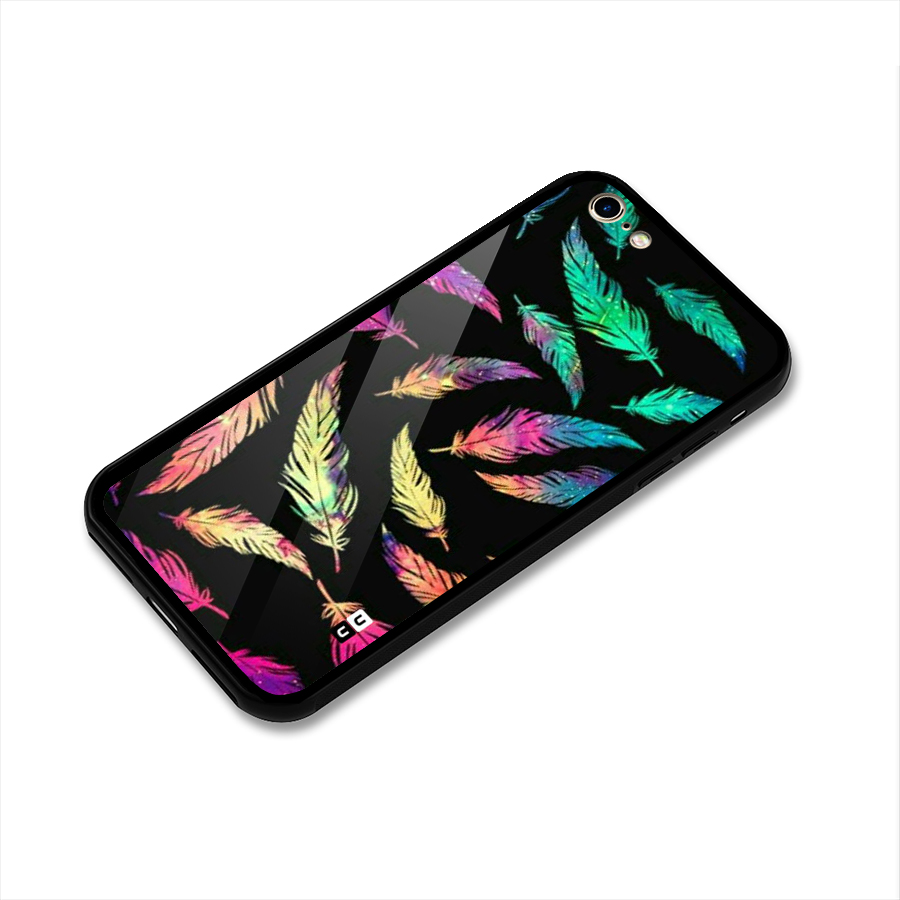 Bright Feathers Glass Back Case for iPhone 6 6S