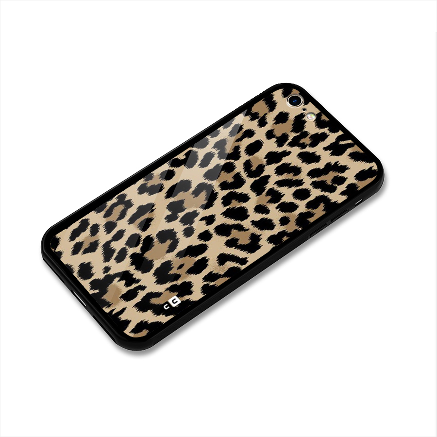 Brown Leapord Print Glass Back Case for iPhone 6 6S