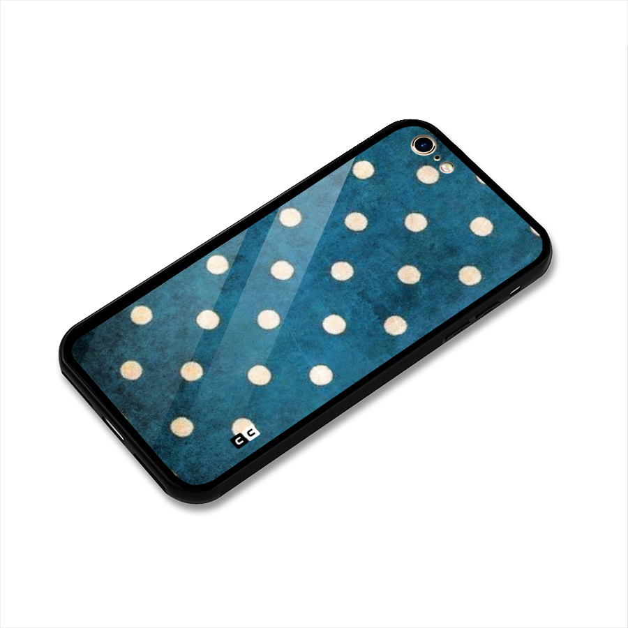 Classic Blue Polka Glass Back Case for iPhone 6 6S