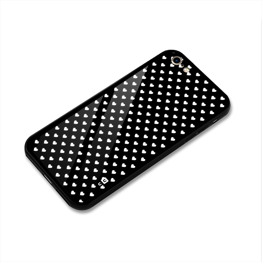 Classy Hearty Polka Glass Back Case for iPhone 6 6S