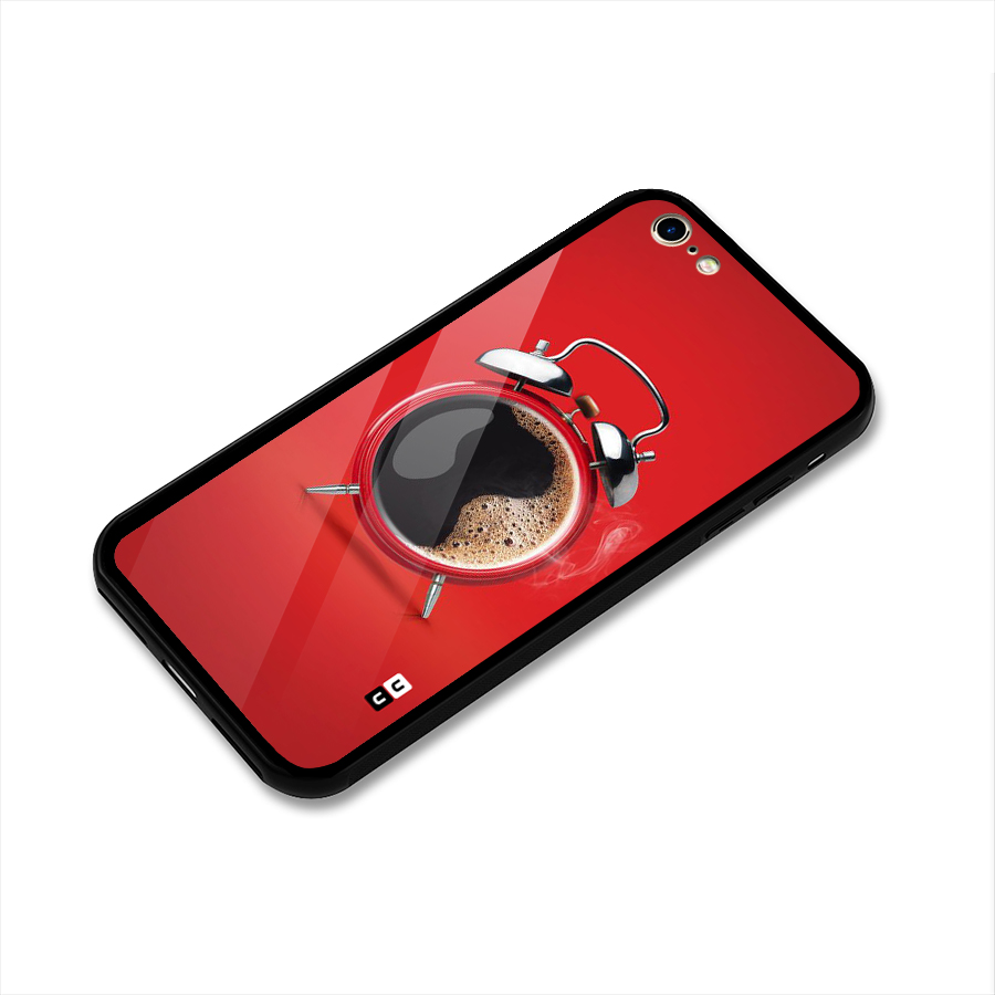 Coffee Clock Glass Back Case for iPhone 6 6S
