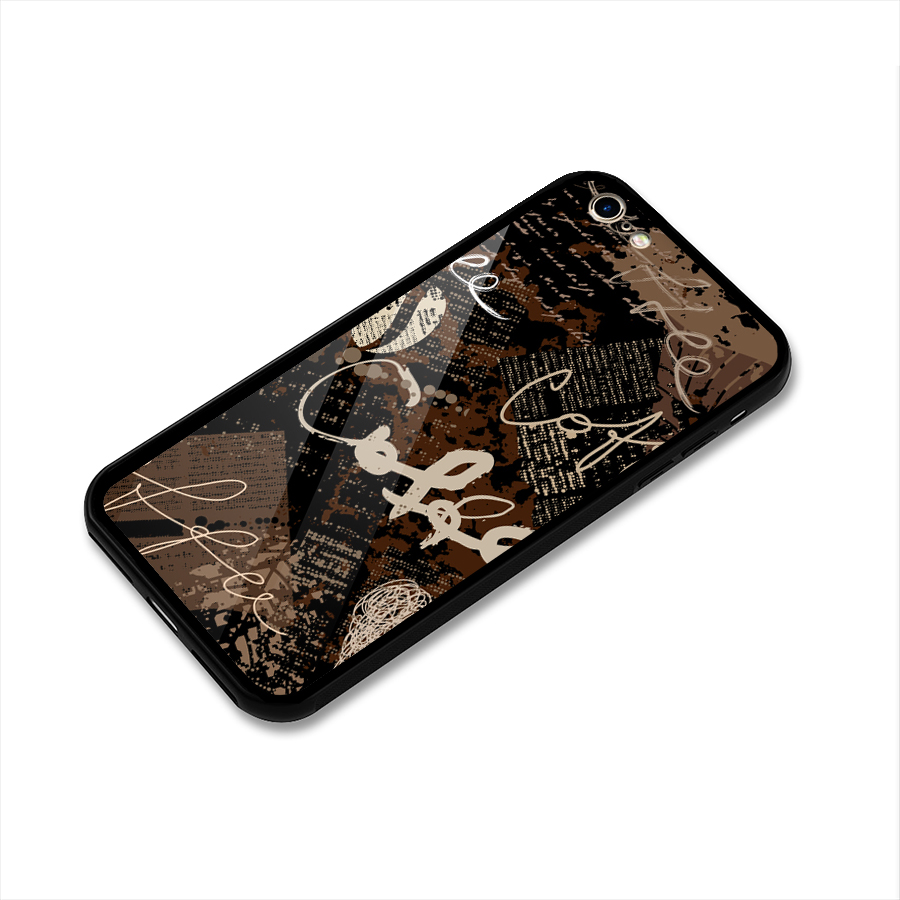 Coffee Scribbles Glass Back Case for iPhone 6 6S