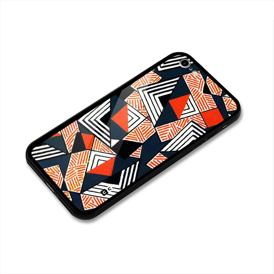 Colored Cuts Pattern Glass Back Case for iPhone 6 6S