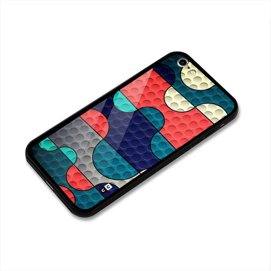 Colorful Puzzle Design Glass Back Case for iPhone 6 6S