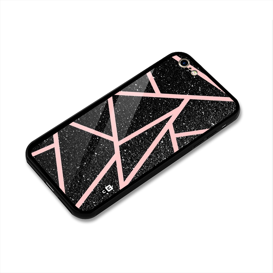 Concrete Black Pink Stripes Glass Back Case for iPhone 6 6S