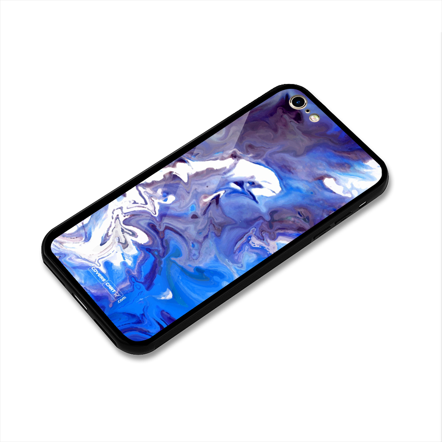 Cool Blue Marble Texture Glass Back Case for iPhone 6 6S