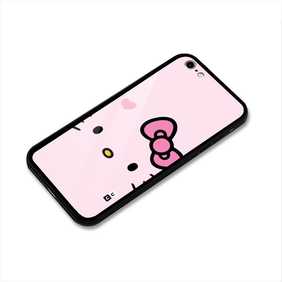 Cute Bow Face Glass Back Case for iPhone 6 6S