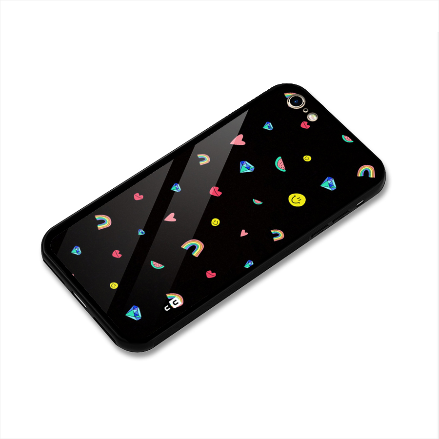Cute Multicolor Shapes Glass Back Case for iPhone 6 6S