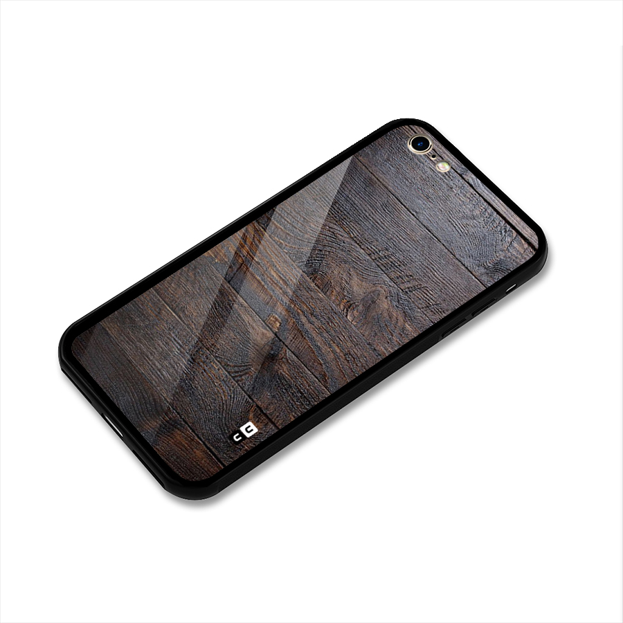 Dark Wood Printed Glass Back Case for iPhone 6 6S
