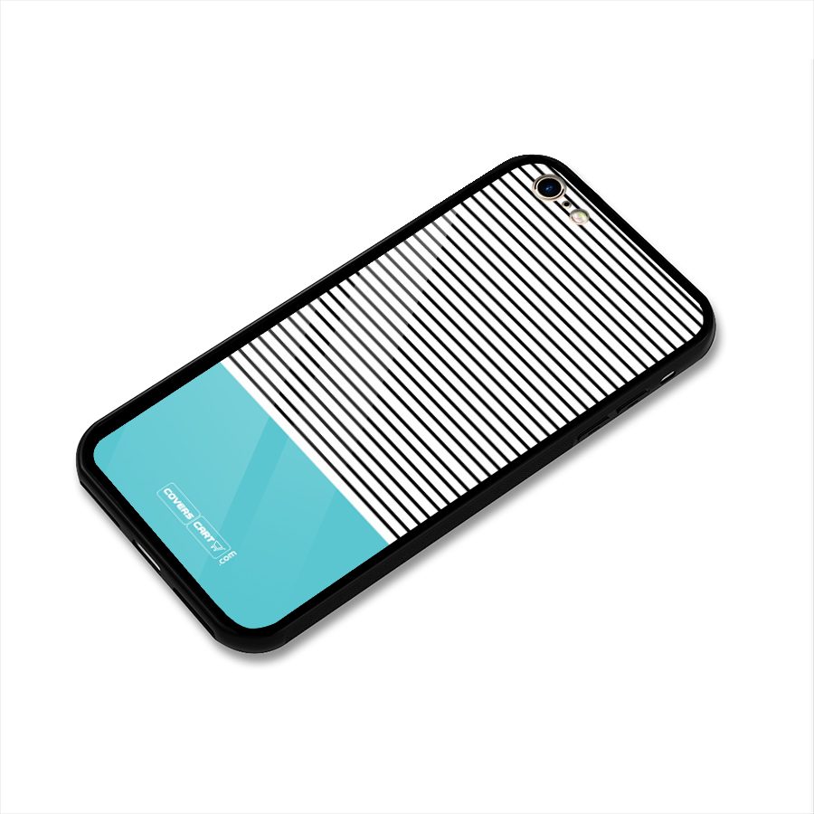 Deep Sky Blue Stripes Glass Back Case for iPhone 6 6S