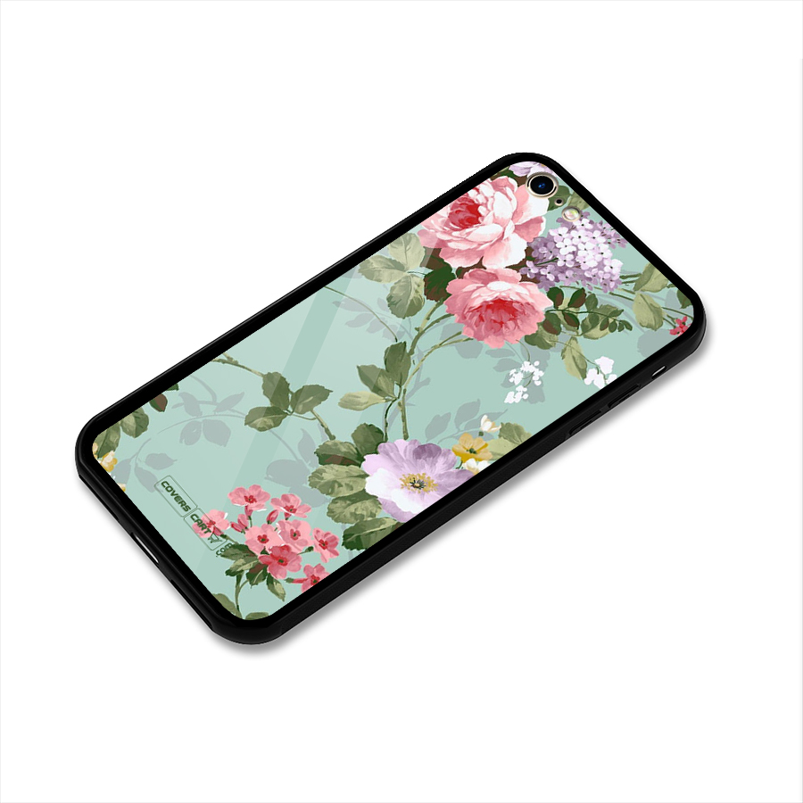 Desinger Floral Glass Back Case for iPhone 6 6S