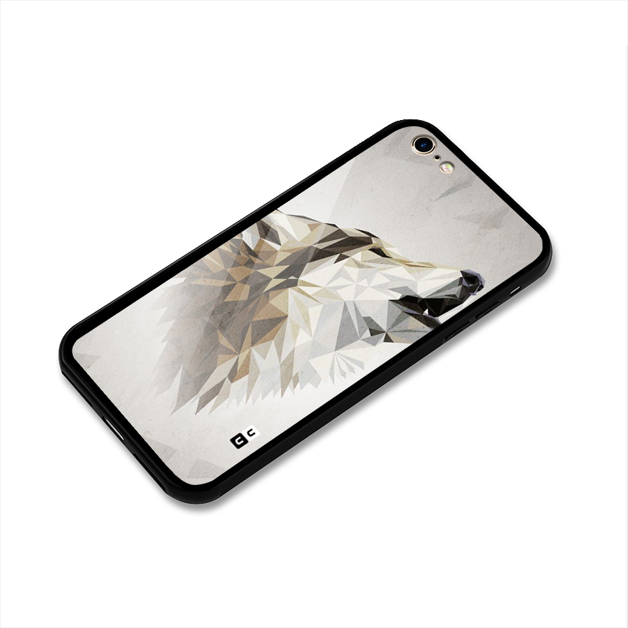 Diamond Wolf Glass Back Case for iPhone 6 6S