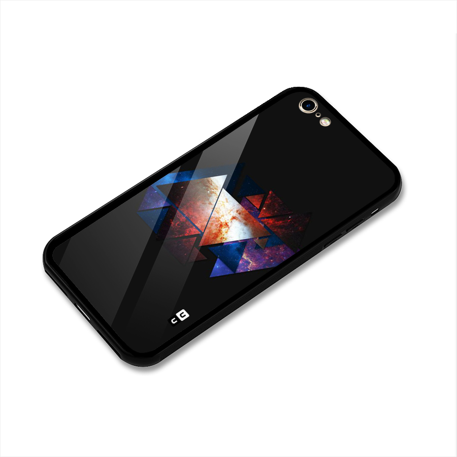 Fire Galaxy Triangles Glass Back Case for iPhone 6 6S