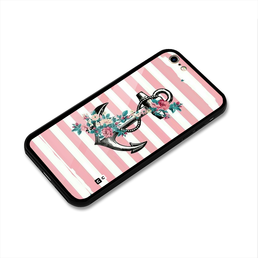 Floral Anchor Glass Back Case for iPhone 6 6S