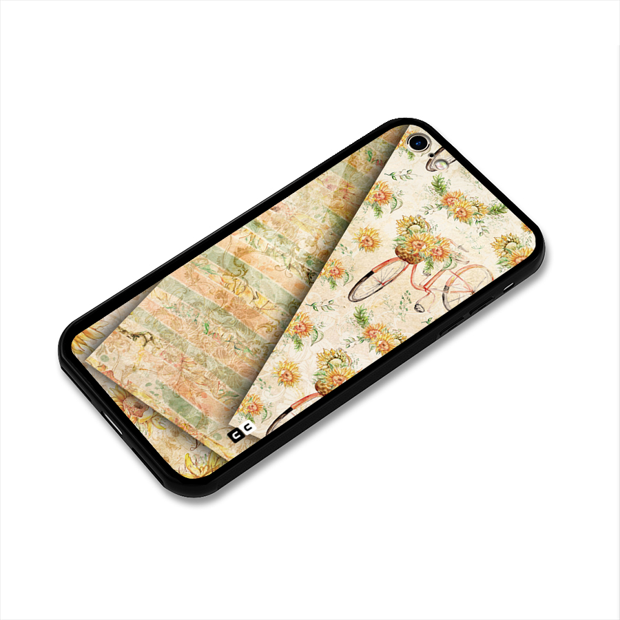 Floral Bicycle Glass Back Case for iPhone 6 6S