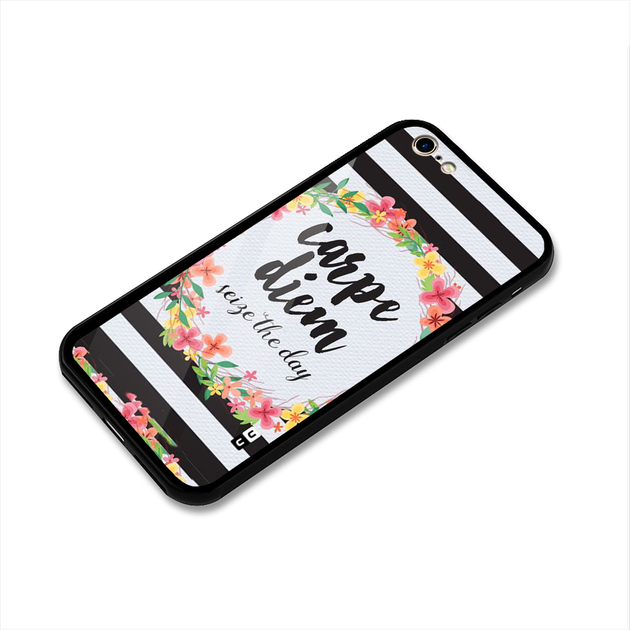 Floral Seize The Day Glass Back Case for iPhone 6 6S
