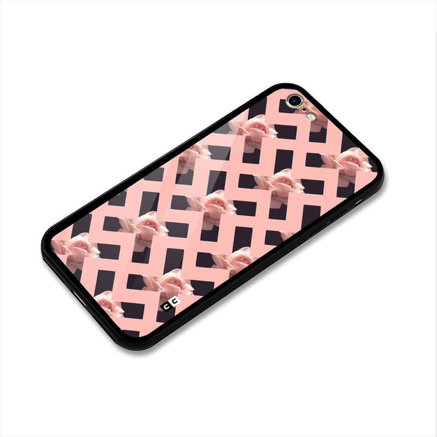 Floral X Design Glass Back Case for iPhone 6 6S