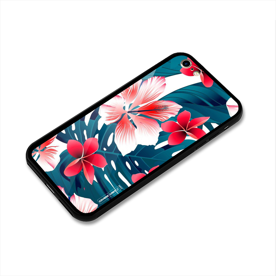 Flower design Glass Back Case for iPhone 6 6S