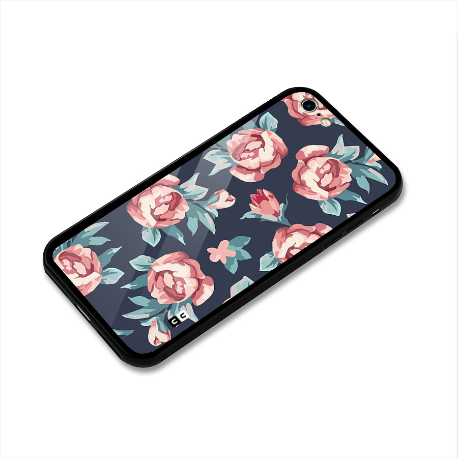 Flowers Painting Glass Back Case for iPhone 6 6S