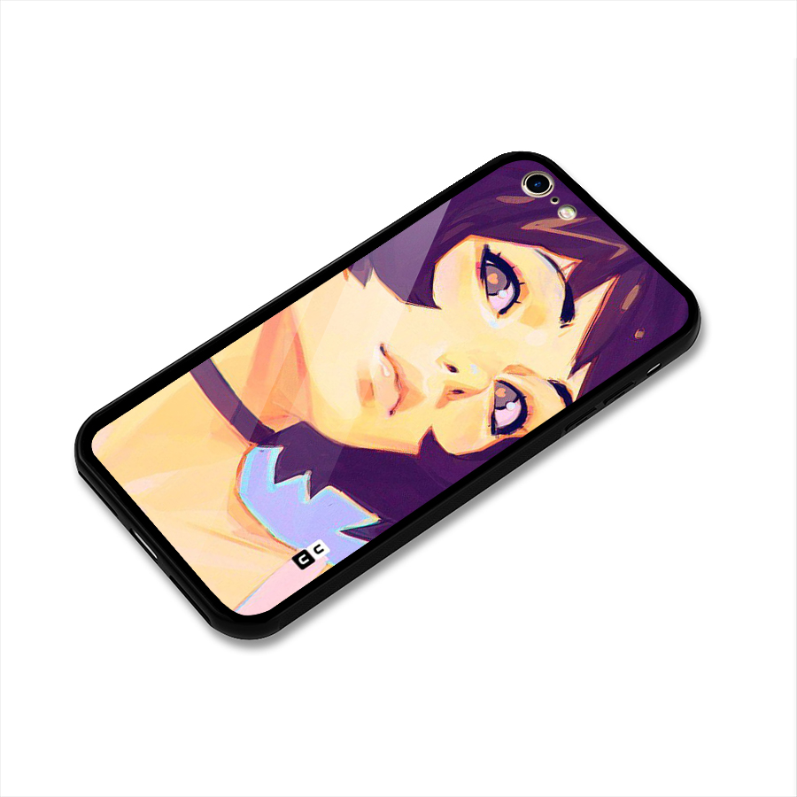 Girl Face Art Glass Back Case for iPhone 6 6S