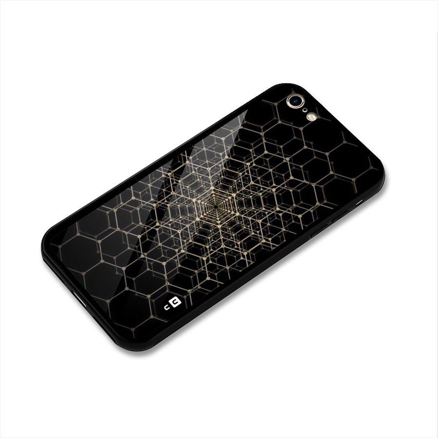 Gold Web Glass Back Case for iPhone 6 6S