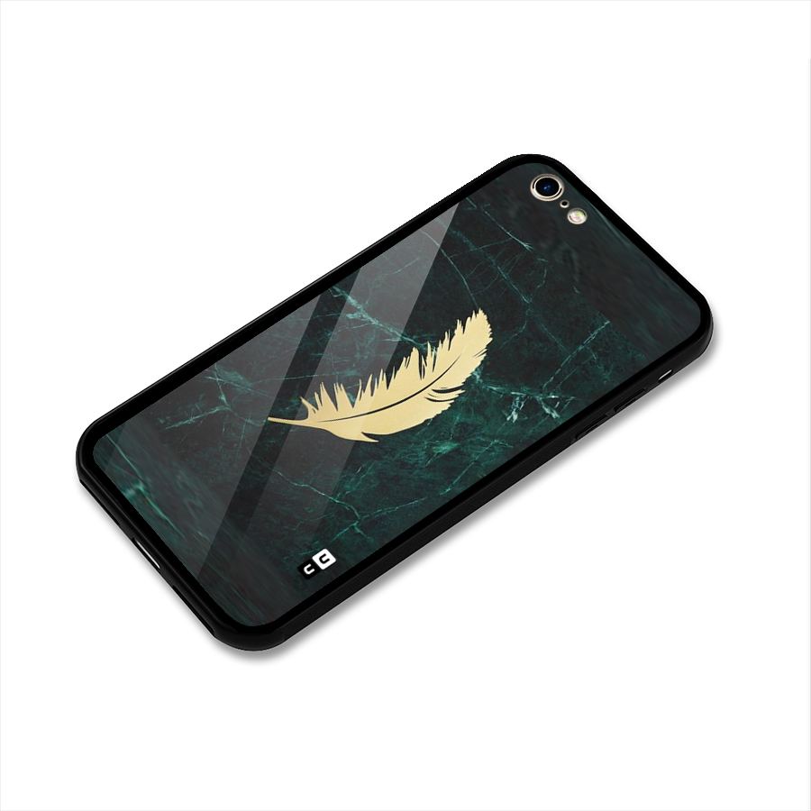 Golden Leaf Glass Back Case for iPhone 6 6S