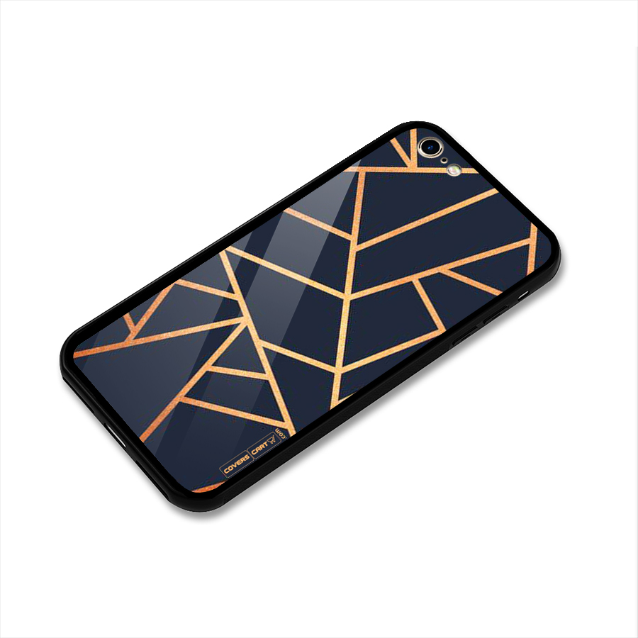 Golden Pattern Glass Back Case for iPhone 6 6S