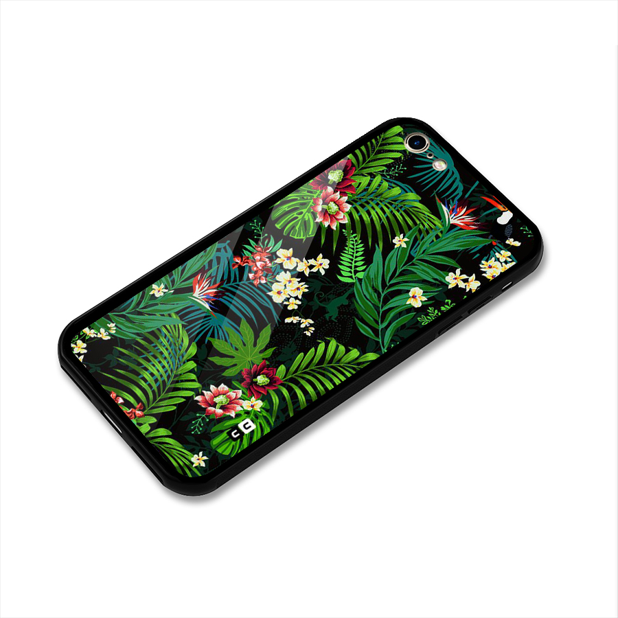 Green Leaf Design Glass Back Case for iPhone 6 6S