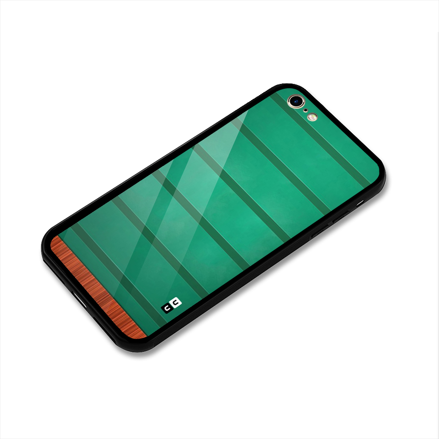 Green Wood Stripes Glass Back Case for iPhone 6 6S