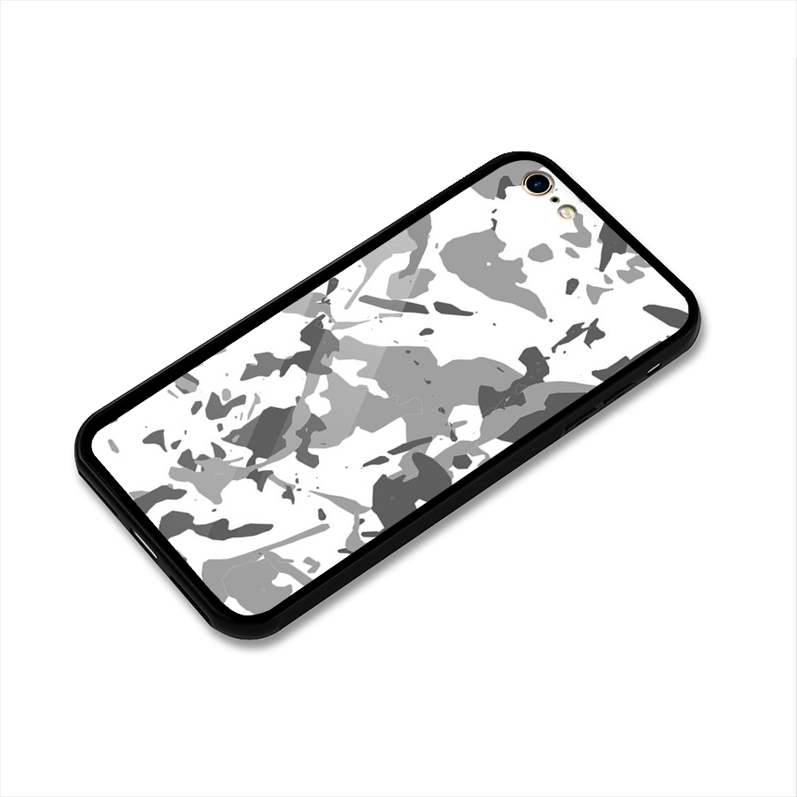 Grey Camouflage Army Glass Back Case for iPhone 6 6S