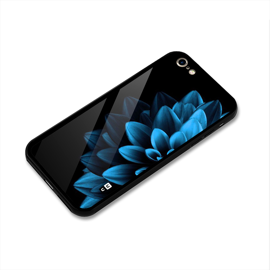 Half Blue Flower Glass Back Case for iPhone 6 6S