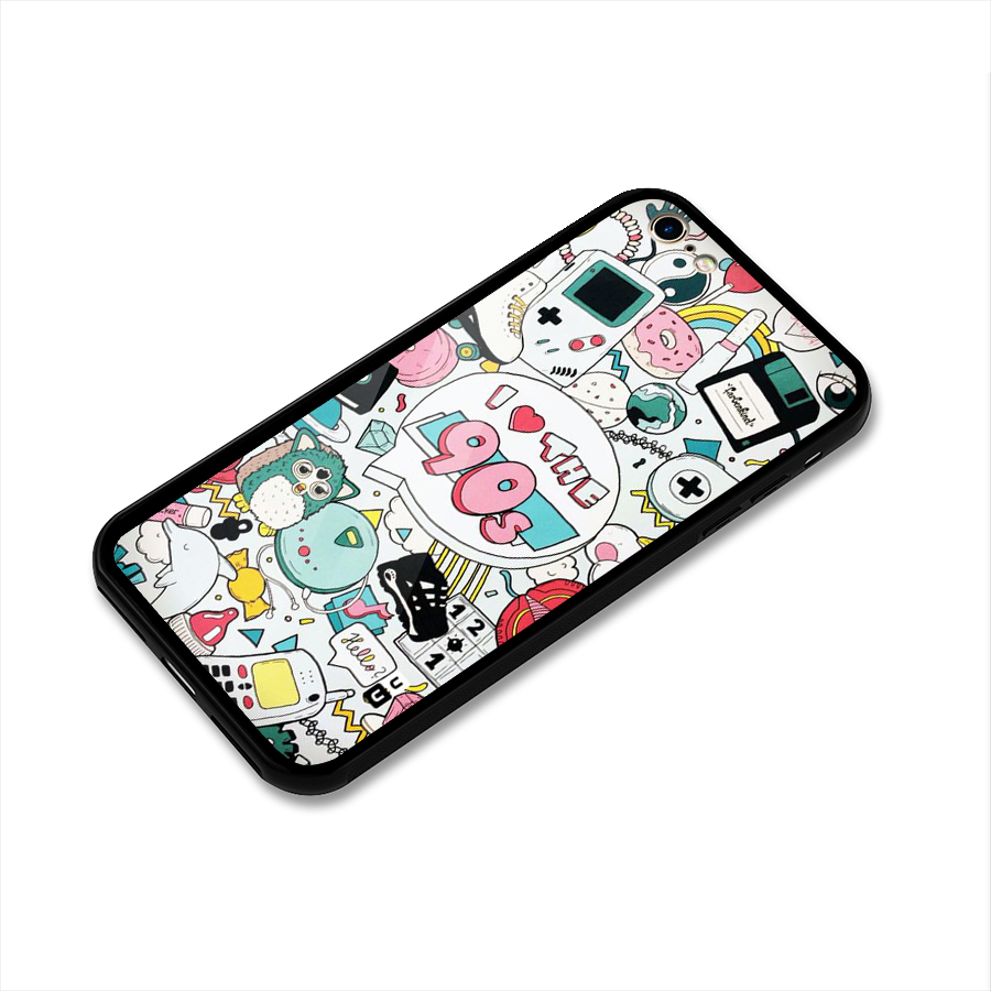 Heart 90s Glass Back Case for iPhone 6 6S
