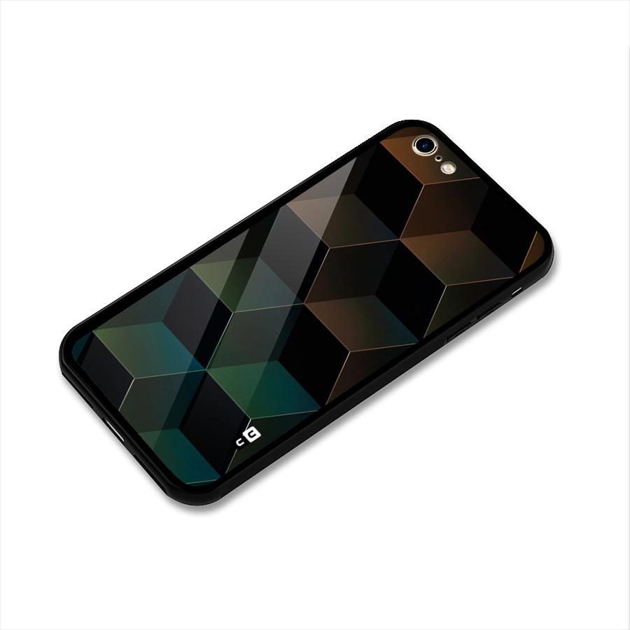 Hexagonal Design Glass Back Case for iPhone 6 6S